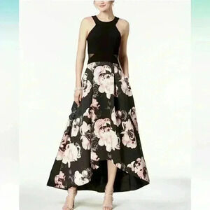 X by Xscape High Low Floral Halter Dress SZ 10